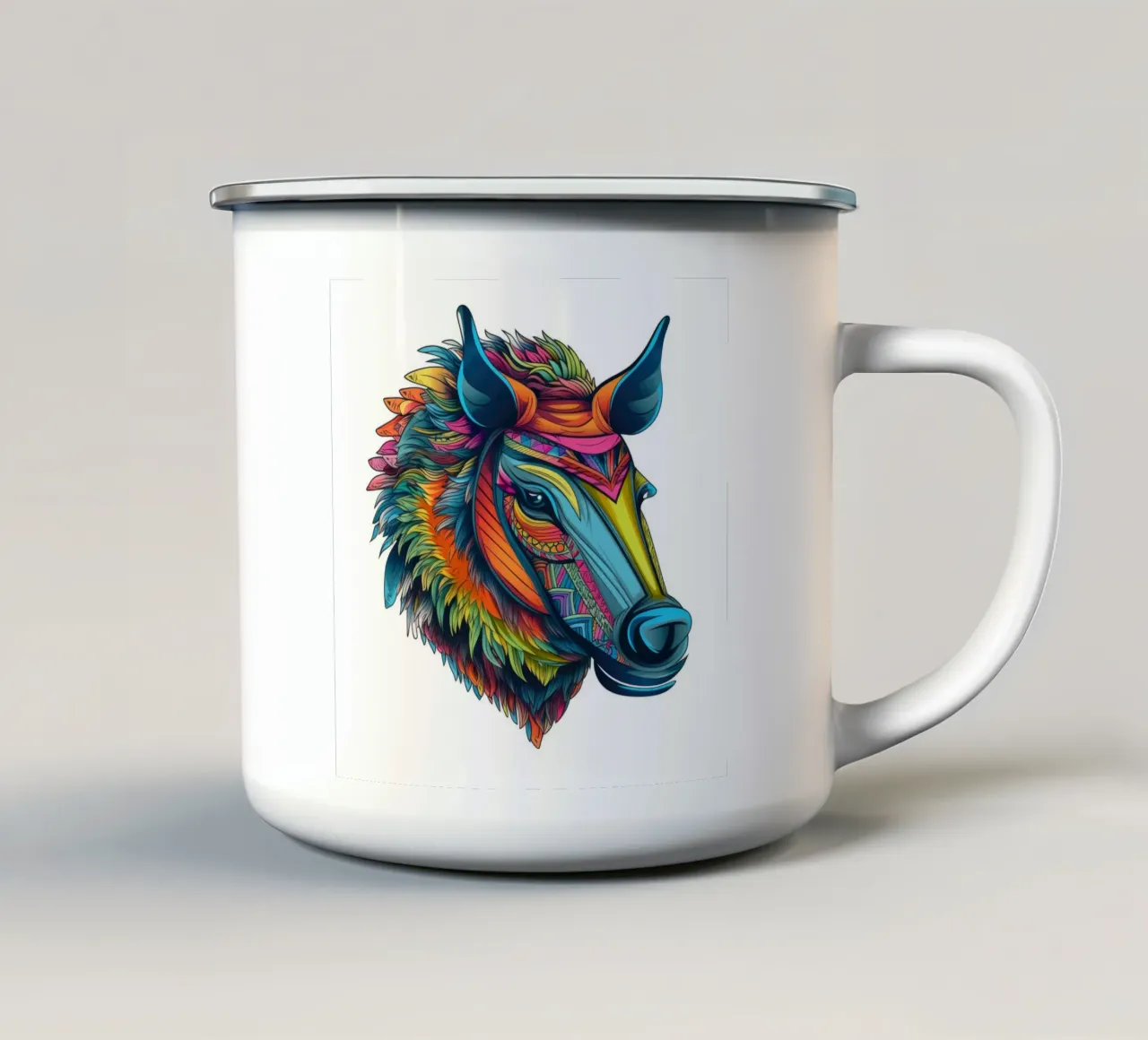 Tatoo Warthog taza de esmalte de Animal Portraits