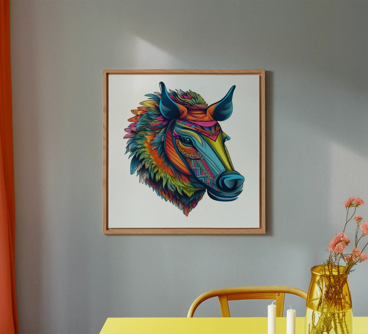 Tatoo Warthog alluminio dibond da Animal Portraits
