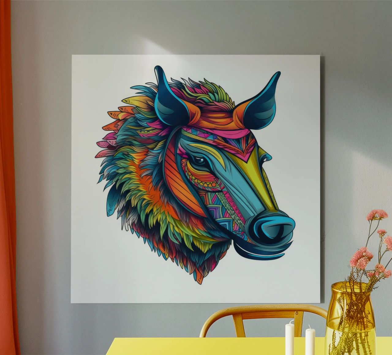 Tatoo Warthog alluminio dibond da Animal Portraits