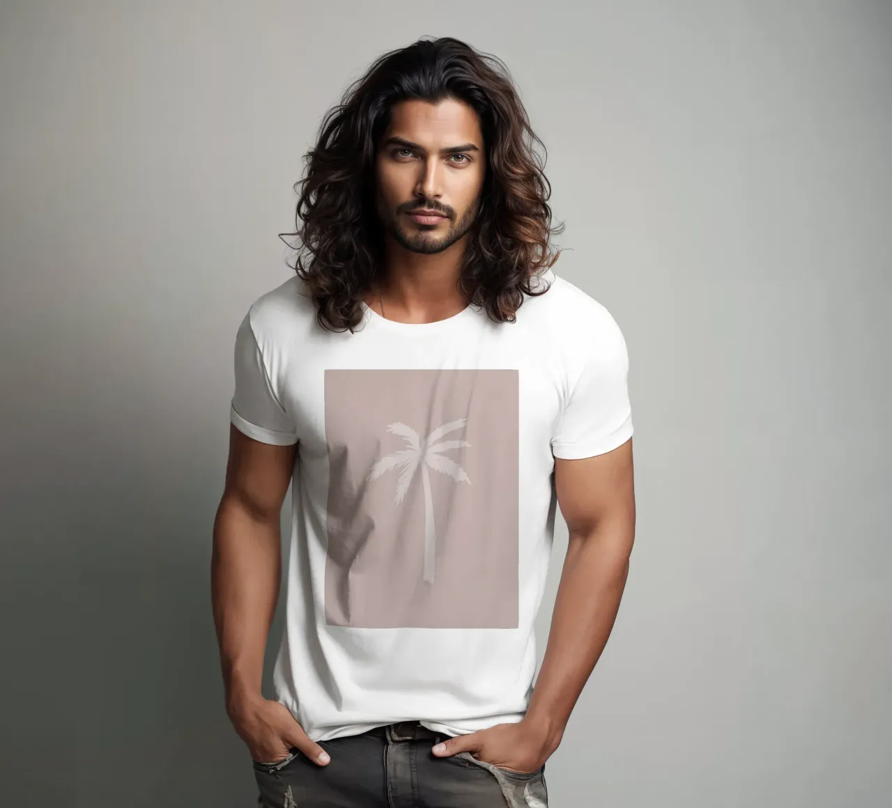 Light boho pink white organic abstract minimalist palm tree t-shirt by This Wild Soul - Illustration