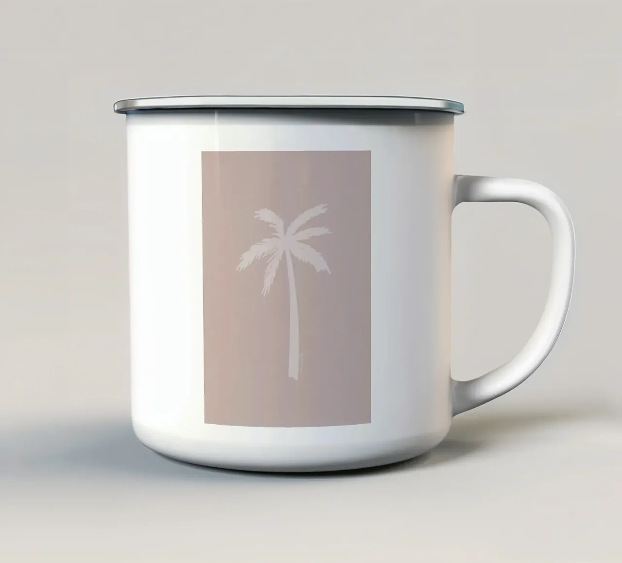 Luce boho rosa bianco organico astratto minimalista palma tazza in smalto da This Wild Soul - Illustration