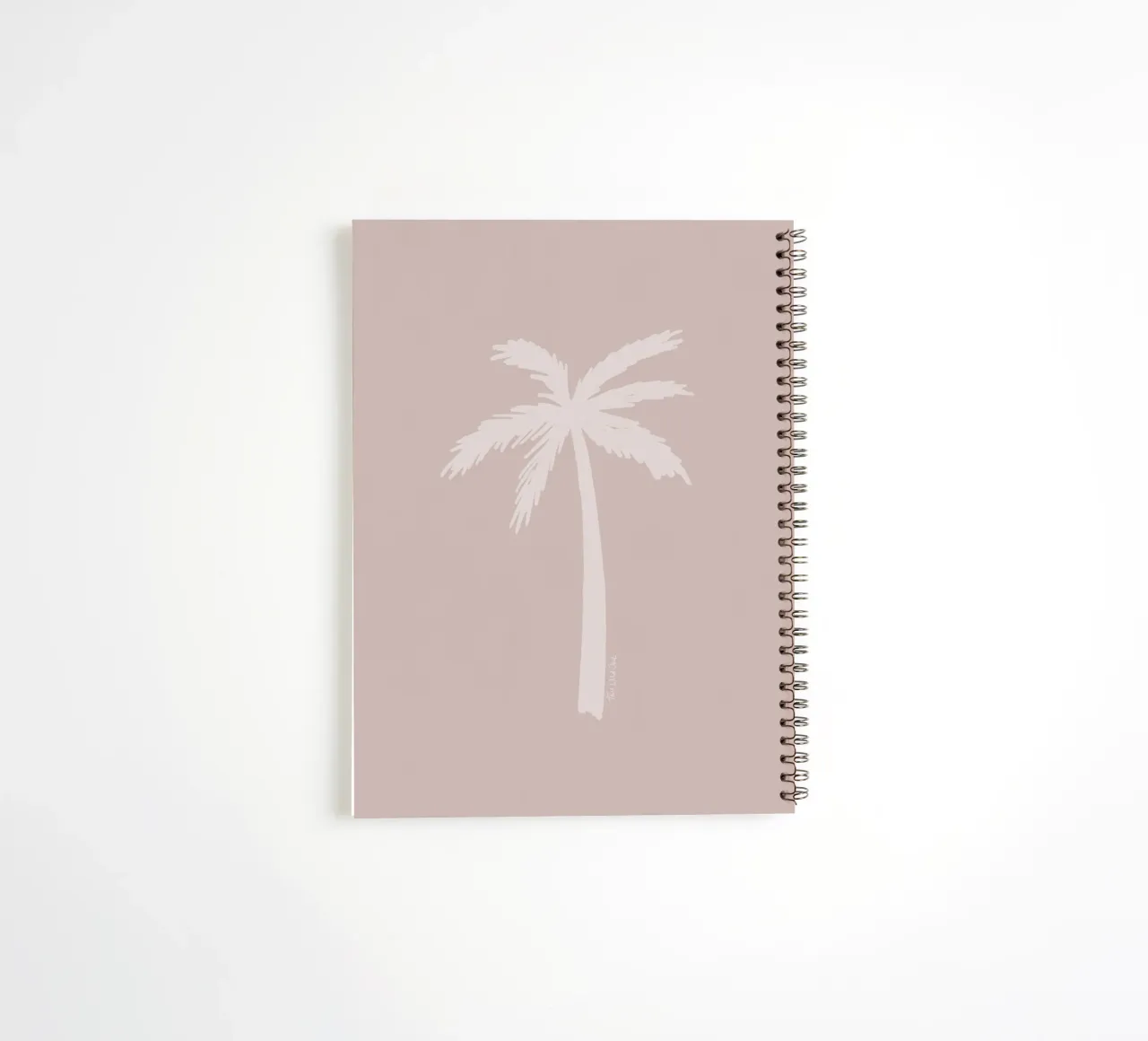 Light boho pink white organic abstract minimalist palm tree spiral notebook by This Wild Soul - Illustration