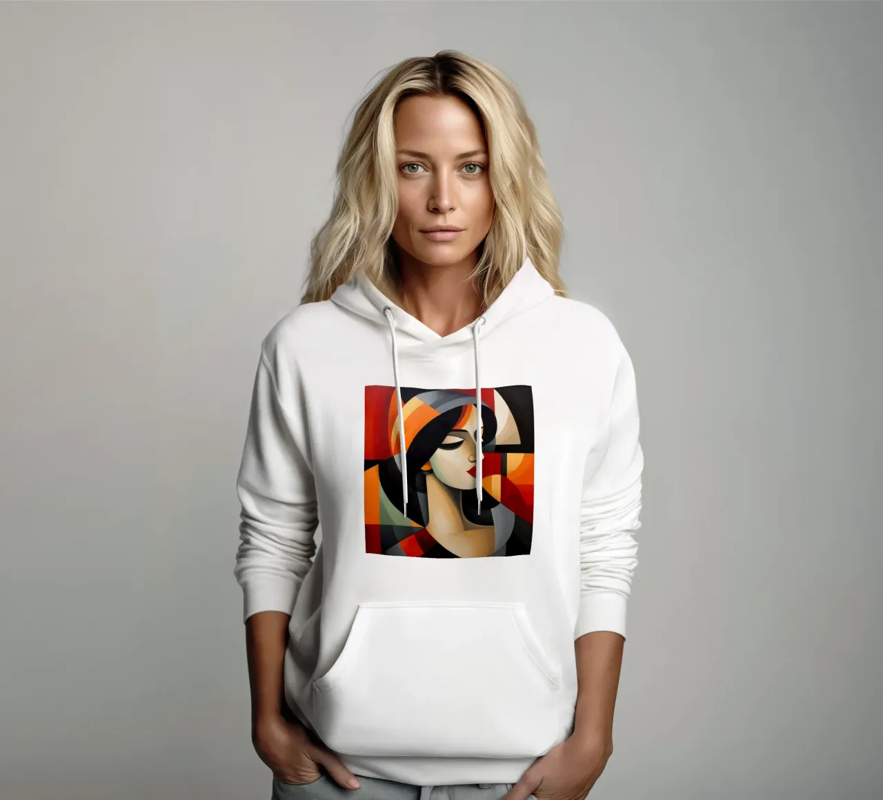 Cubismo Donna portoghese felpa con cappuccio da Artful Muse