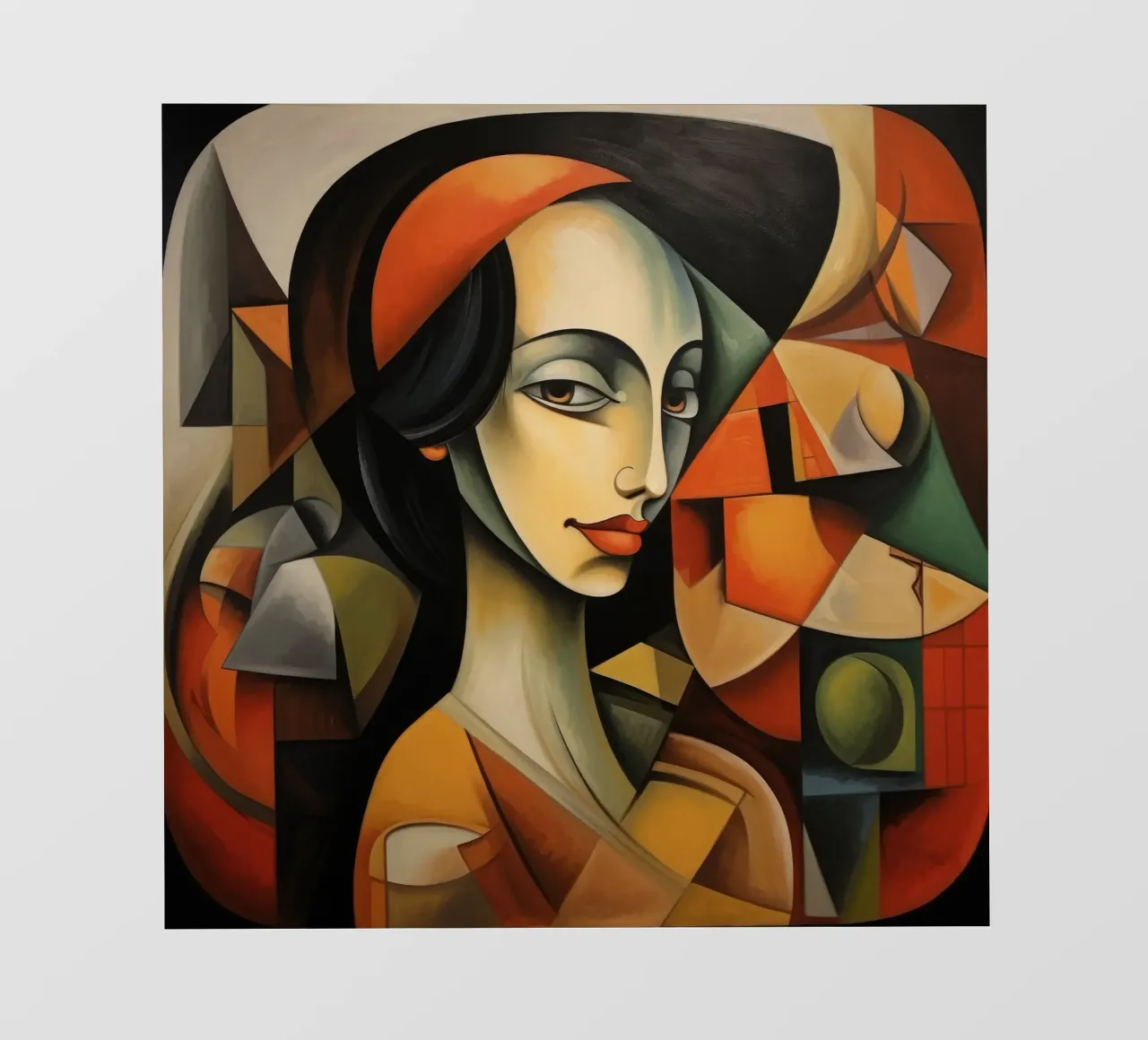 Cubismo Donna portoghese telo in pvc da Artful Muse