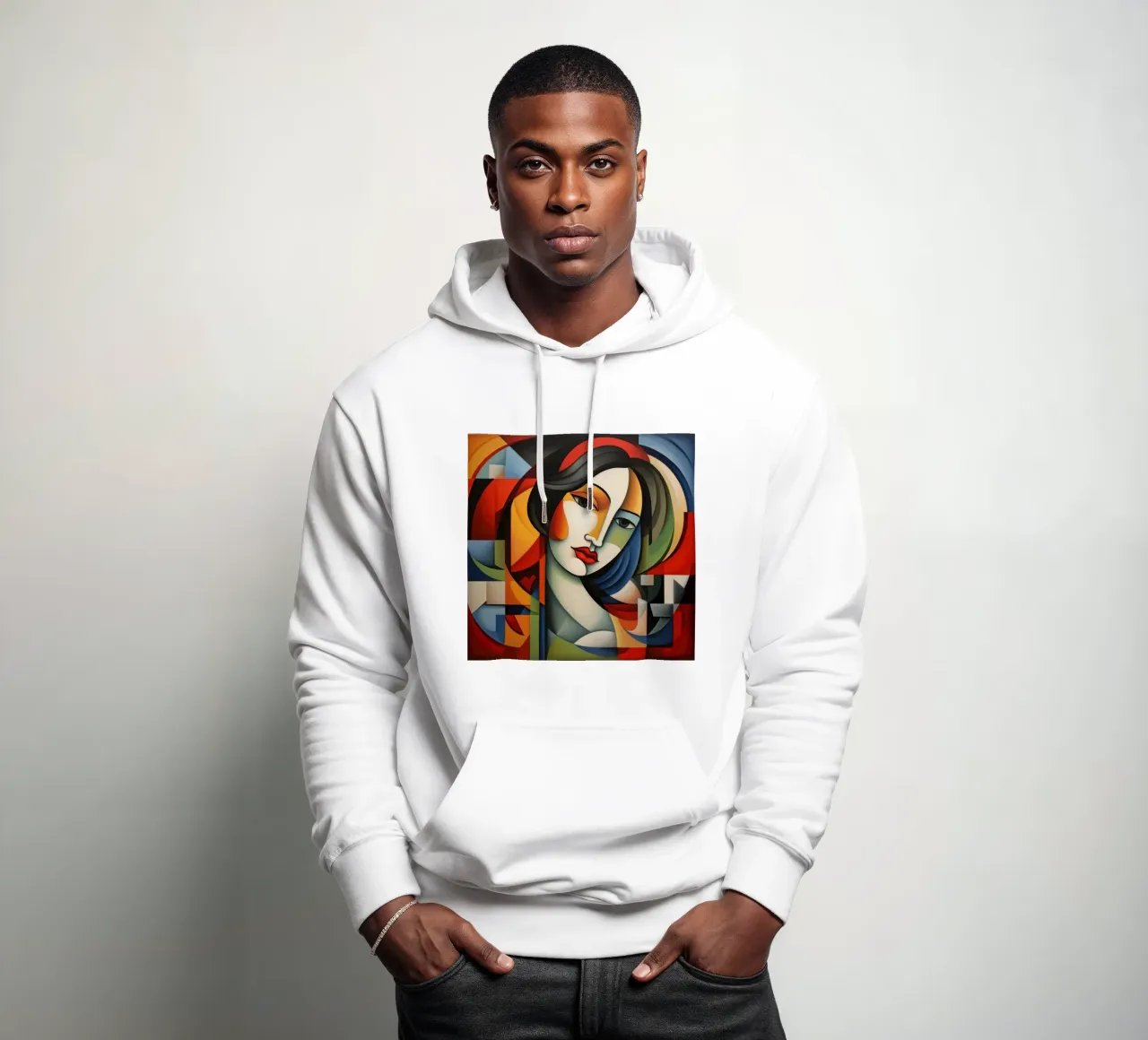 Cubismo Donna portoghese felpa con cappuccio da Artful Muse
