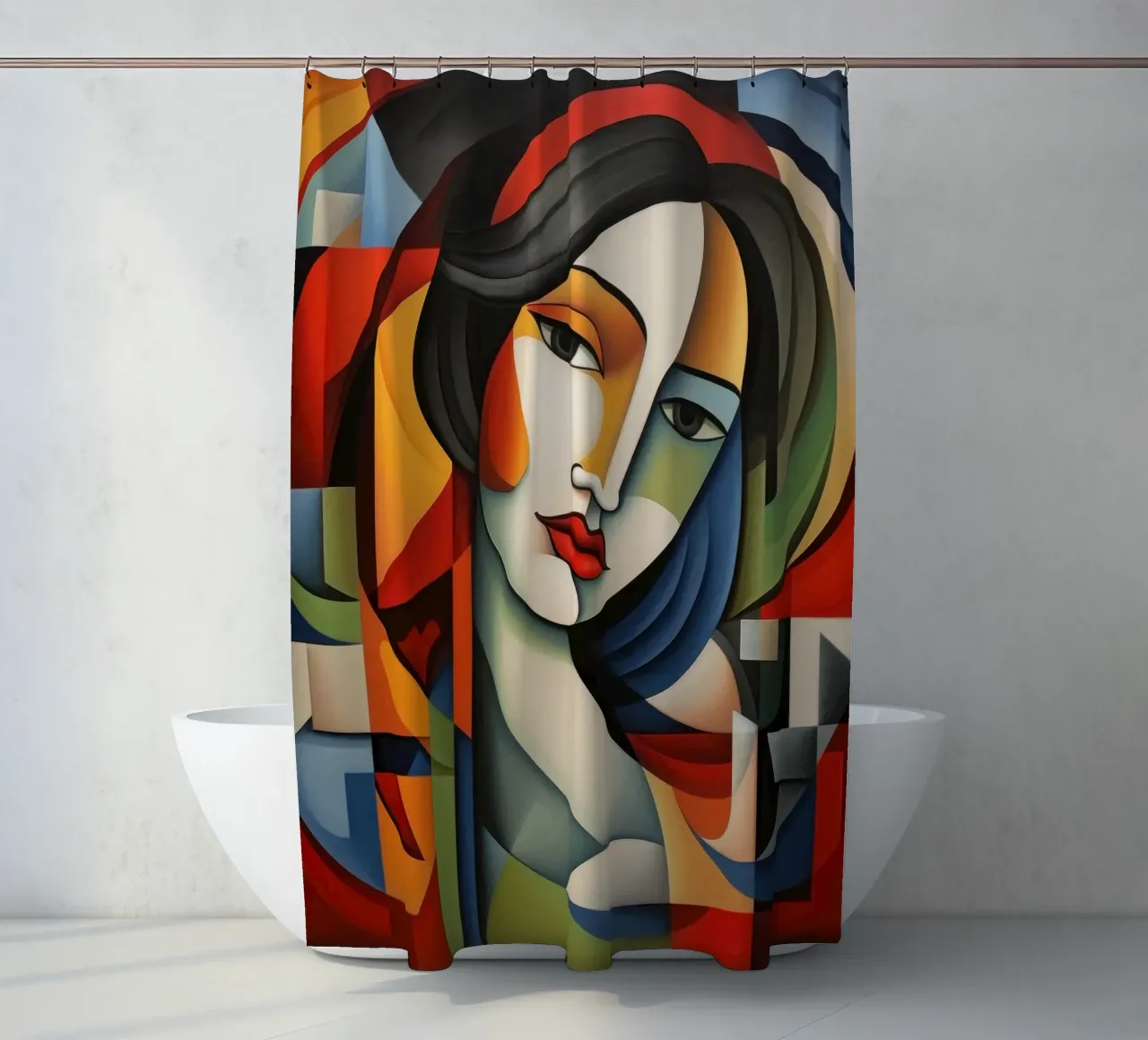 Cubismo Donna portoghese tenda da doccia da Artful Muse