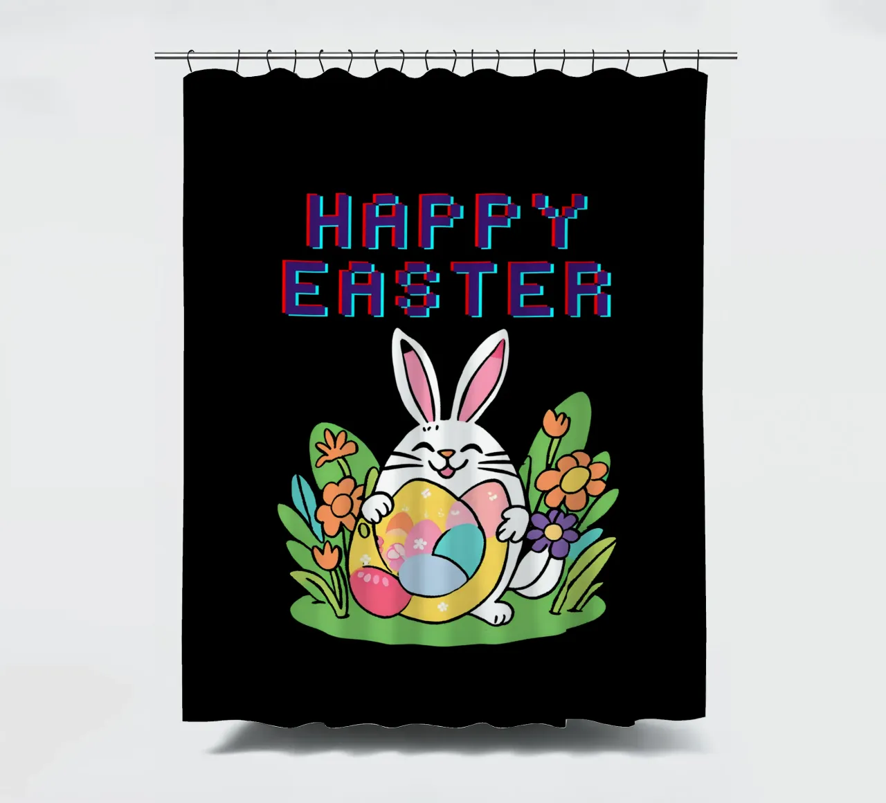 Happy Easter Rejoice and Celebrate His Resurrection shower curtain by Lionandlamb
