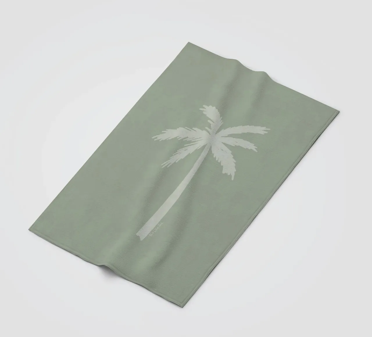 Palma astratta minimalista verde salvia bianca leggera boho coperta in pile da This Wild Soul - Illustration