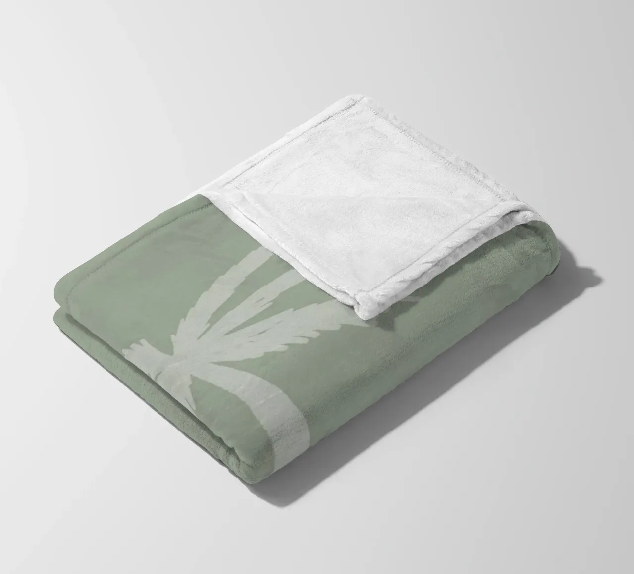 Palma astratta minimalista verde salvia bianca leggera boho coperta in pile da This Wild Soul - Illustration