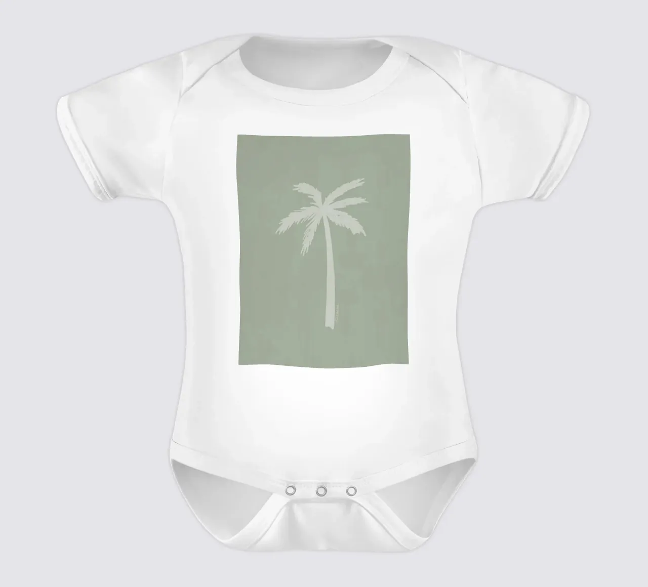 Léger palmier boho vert sauge blanc abstrait minimaliste body bébé de This Wild Soul - Illustration