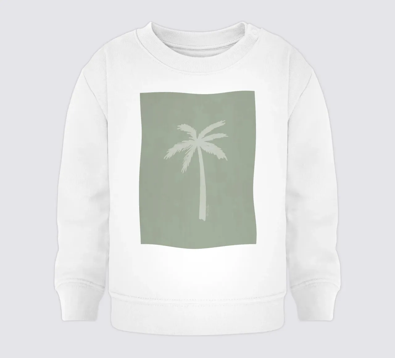 Léger palmier boho vert sauge blanc abstrait minimaliste sweat pour bébé de This Wild Soul - Illustration