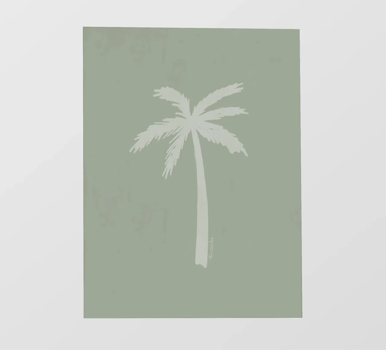 Léger palmier boho vert sauge blanc abstrait minimaliste bâche pvc de This Wild Soul - Illustration