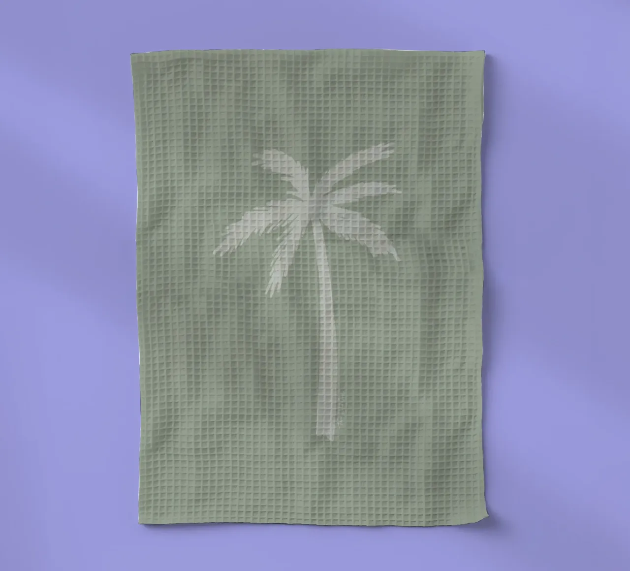 Licht boho saliegroen wit abstract minimalistische palmboom theedoek van This Wild Soul - Illustration