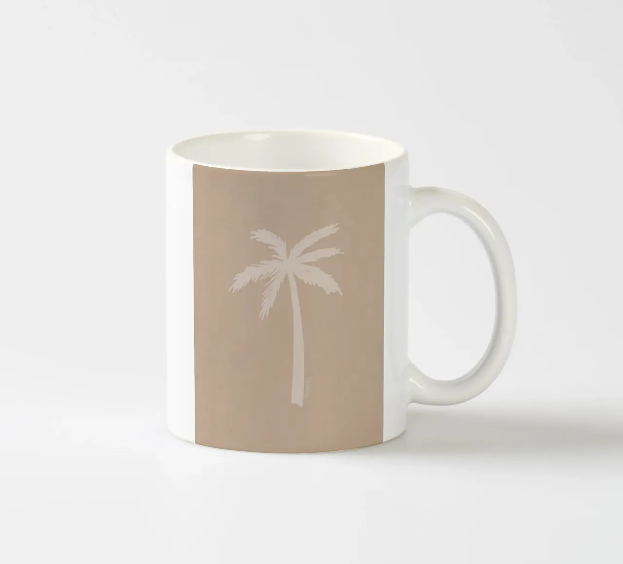 Licht boho beige wit organisch abstract minimalistische palmboom keramische mok van This Wild Soul - Illustration
