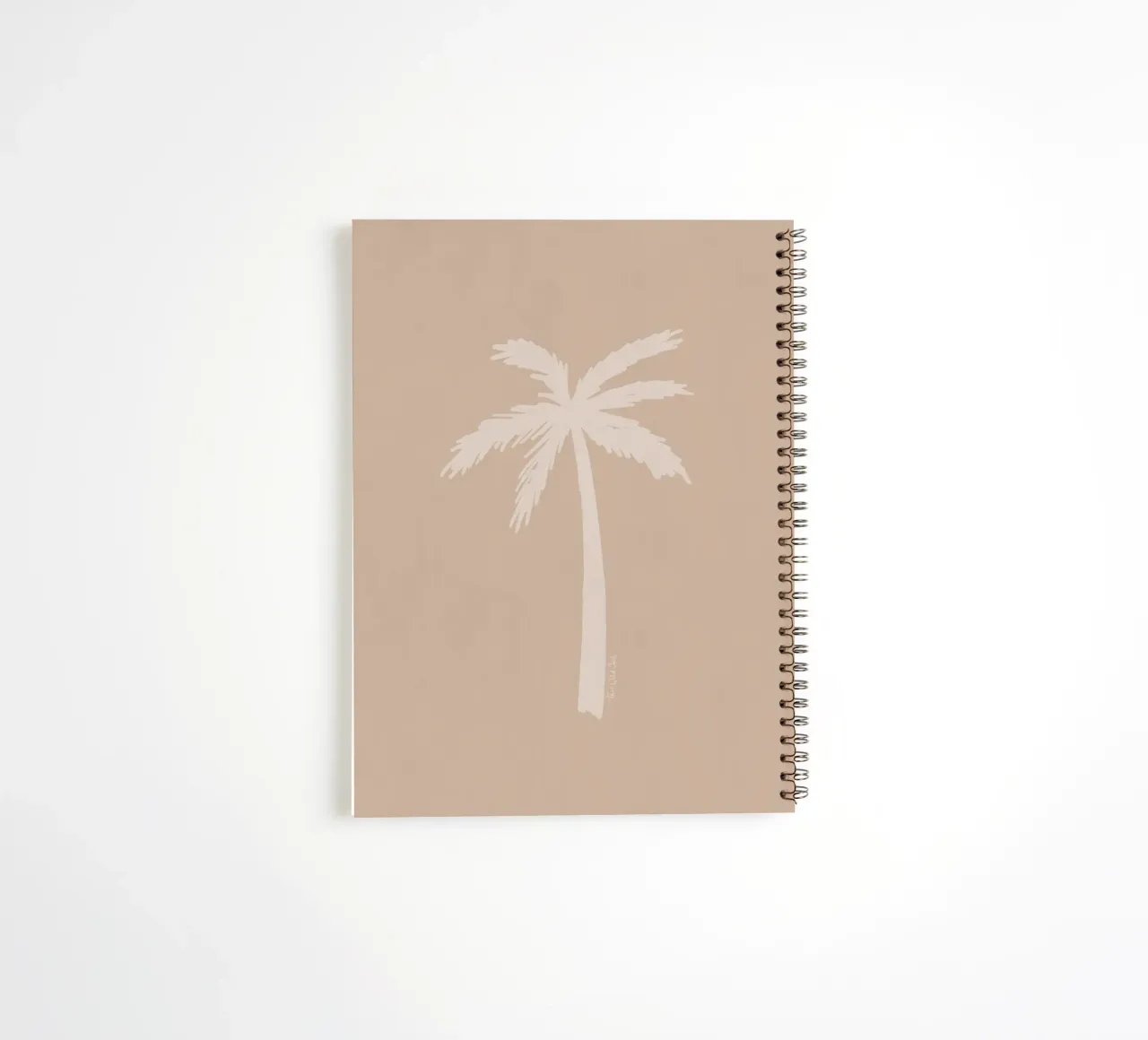 Light boho beige white organic abstract minimalist palm tree spiral notebook by This Wild Soul - Illustration