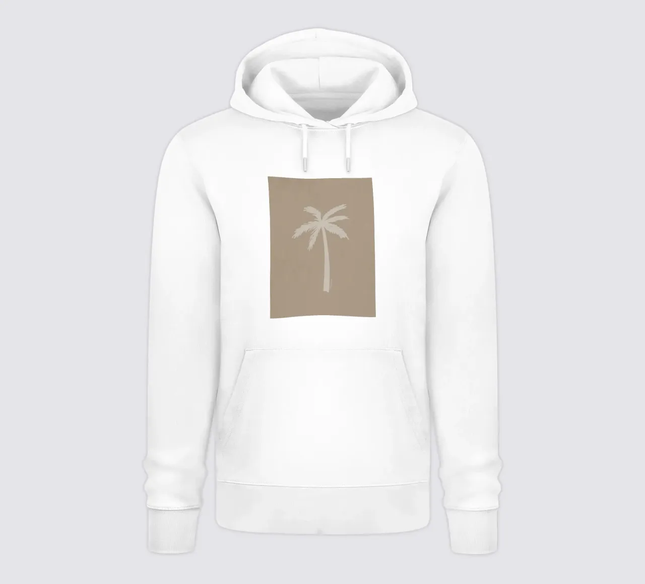 Luce boho beige bianco organico astratto minimalista palma felpa con cappuccio da This Wild Soul - Illustration