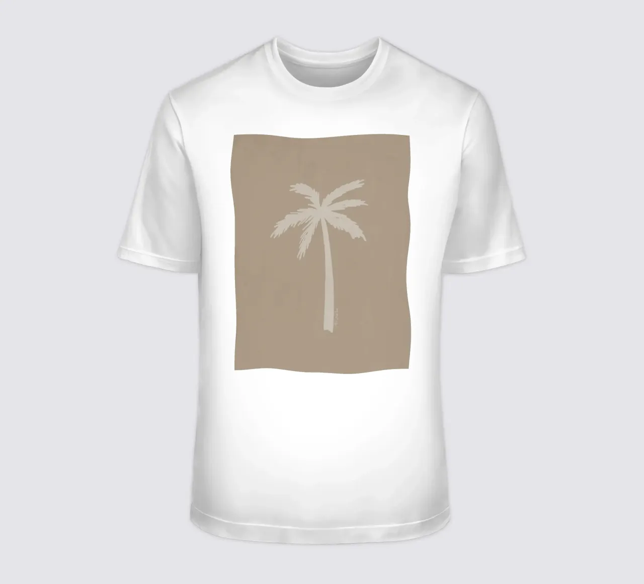 Light boho beige white organic abstract minimalist palm tree t-shirt by This Wild Soul - Illustration