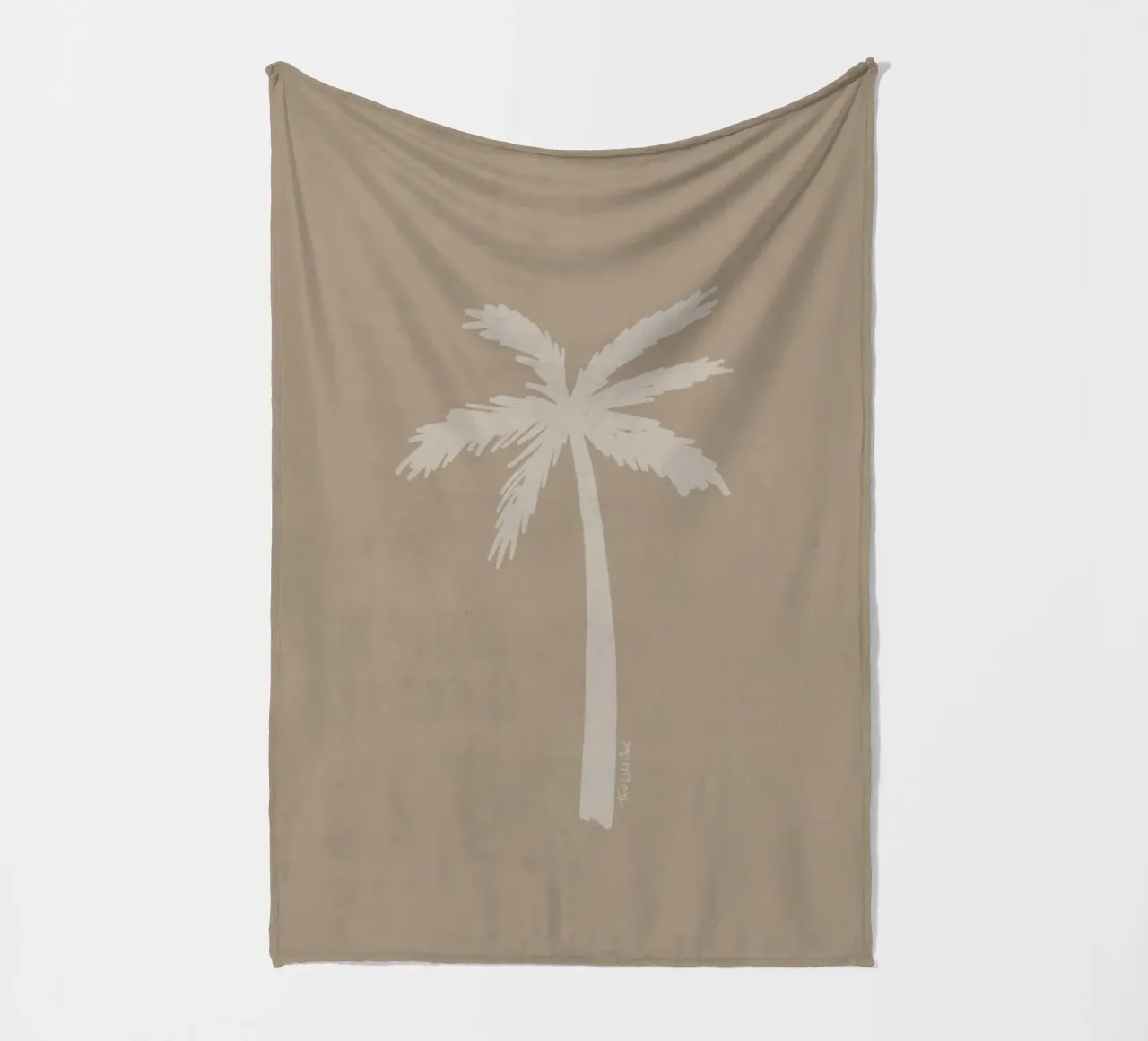 Léger boho beige blanc organique abstrait minimaliste palmier plaid polaire de This Wild Soul - Illustration