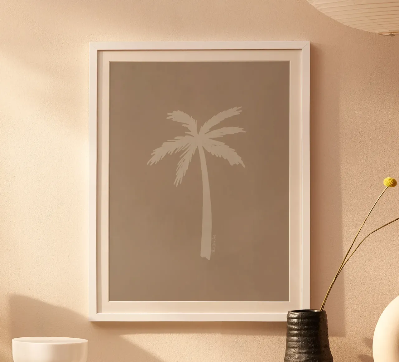 Light boho beige white organic abstract minimalist palm tree hahnemühle by This Wild Soul - Illustration