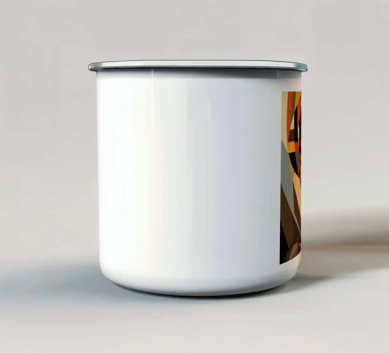 Cubismo Donna ugandese tazza in smalto da Artful Muse