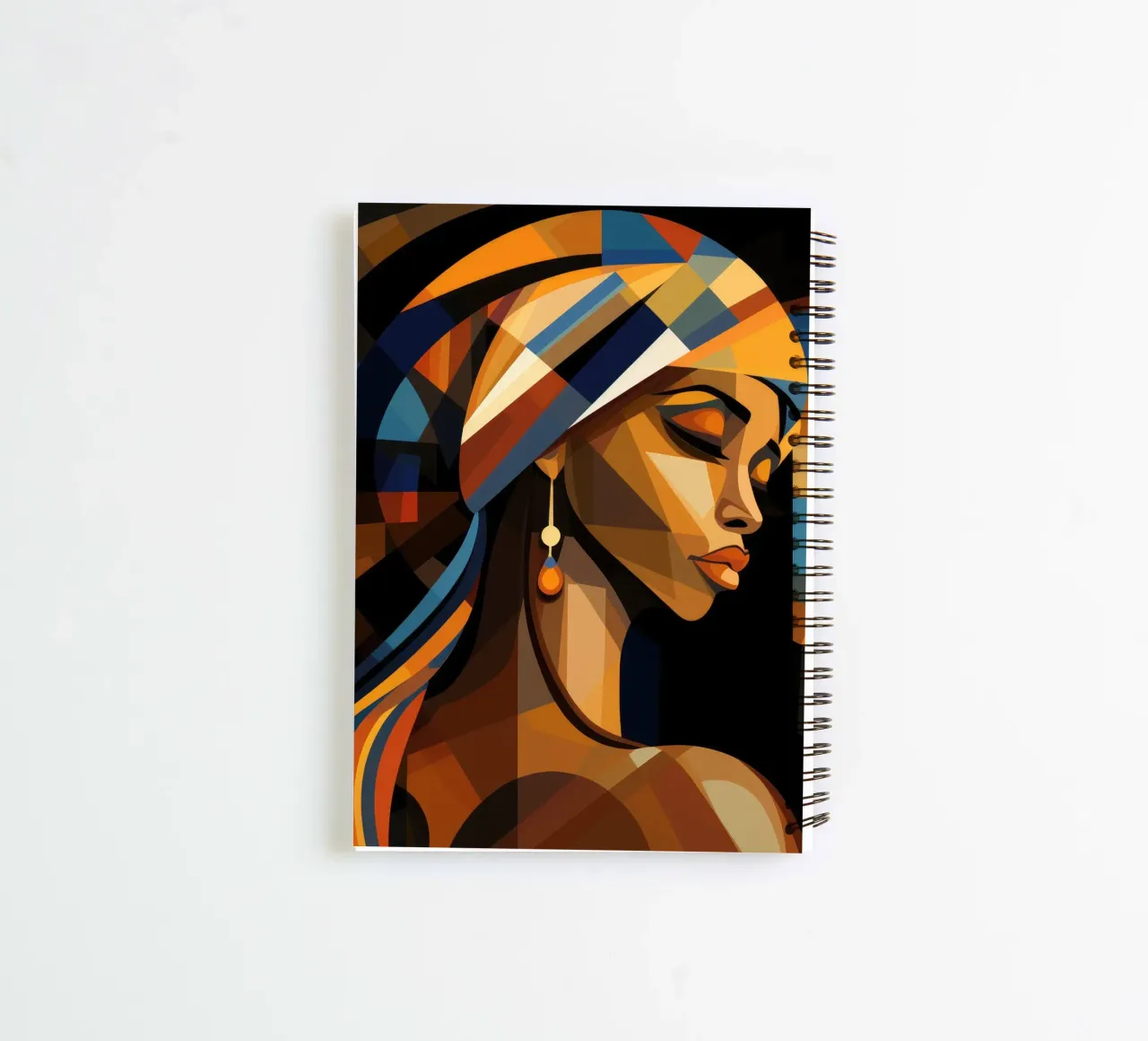 Cubism Ugandan Woman spiral notebook by Artful Muse