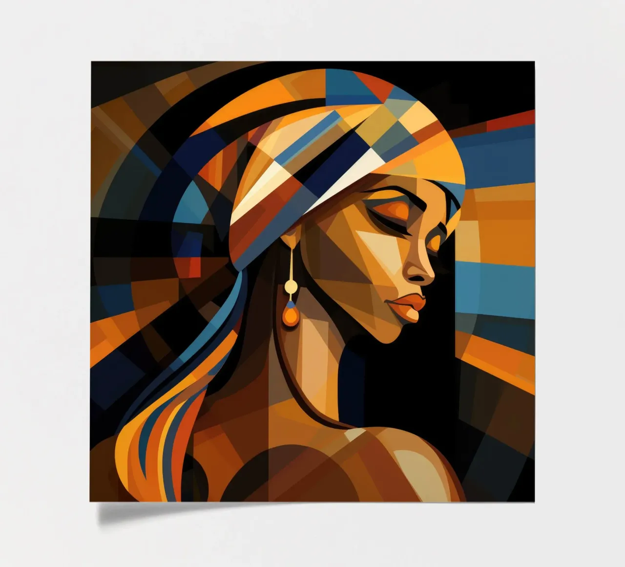 Kubismus Ugandische Frau Stickerbogen von Artful Muse