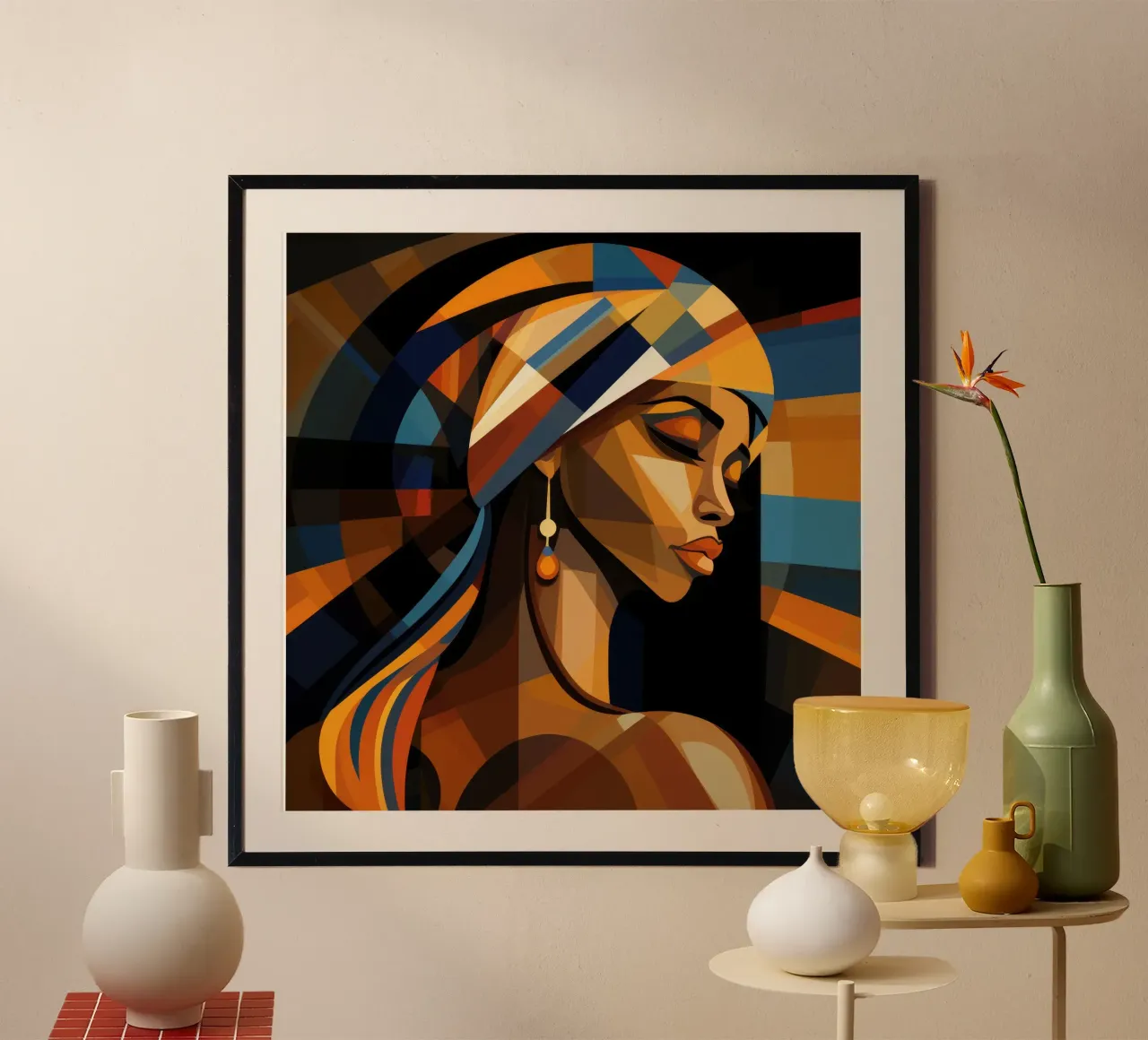 Cubismo Donna ugandese carta hahnemühle da Artful Muse