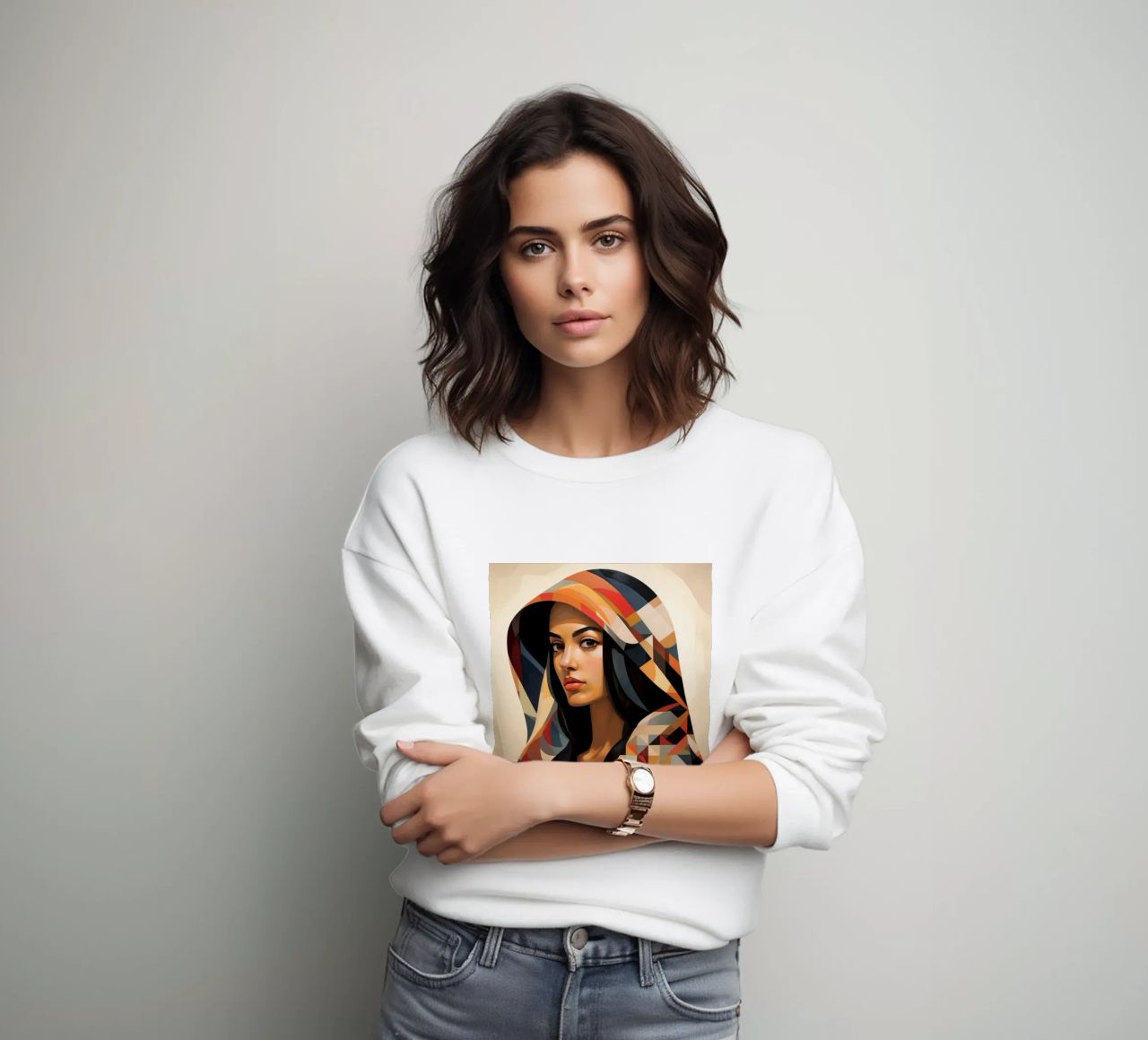 Abstraction géométrique Femme péruvienne sweat de Artful Muse