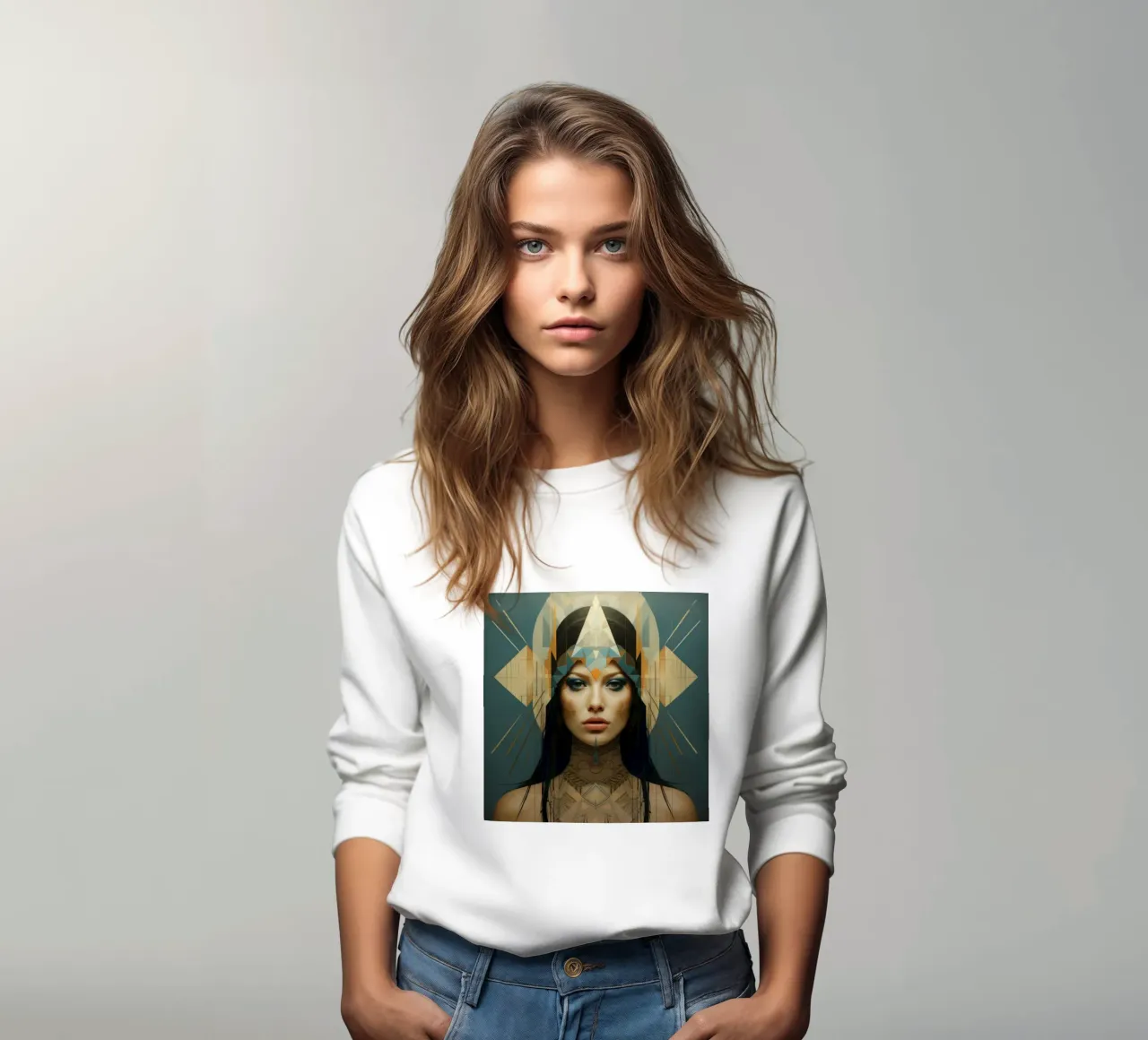 Donna argentina geometrica felpa da Artful Muse