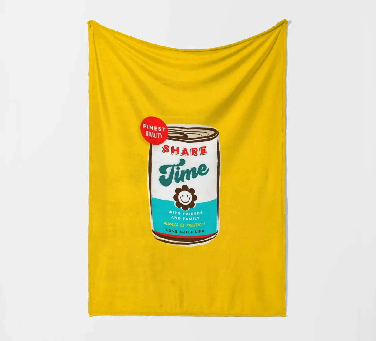 Share Time • Always Be Present Typographic 'can art' fleece blanket by Dominique Vari Words