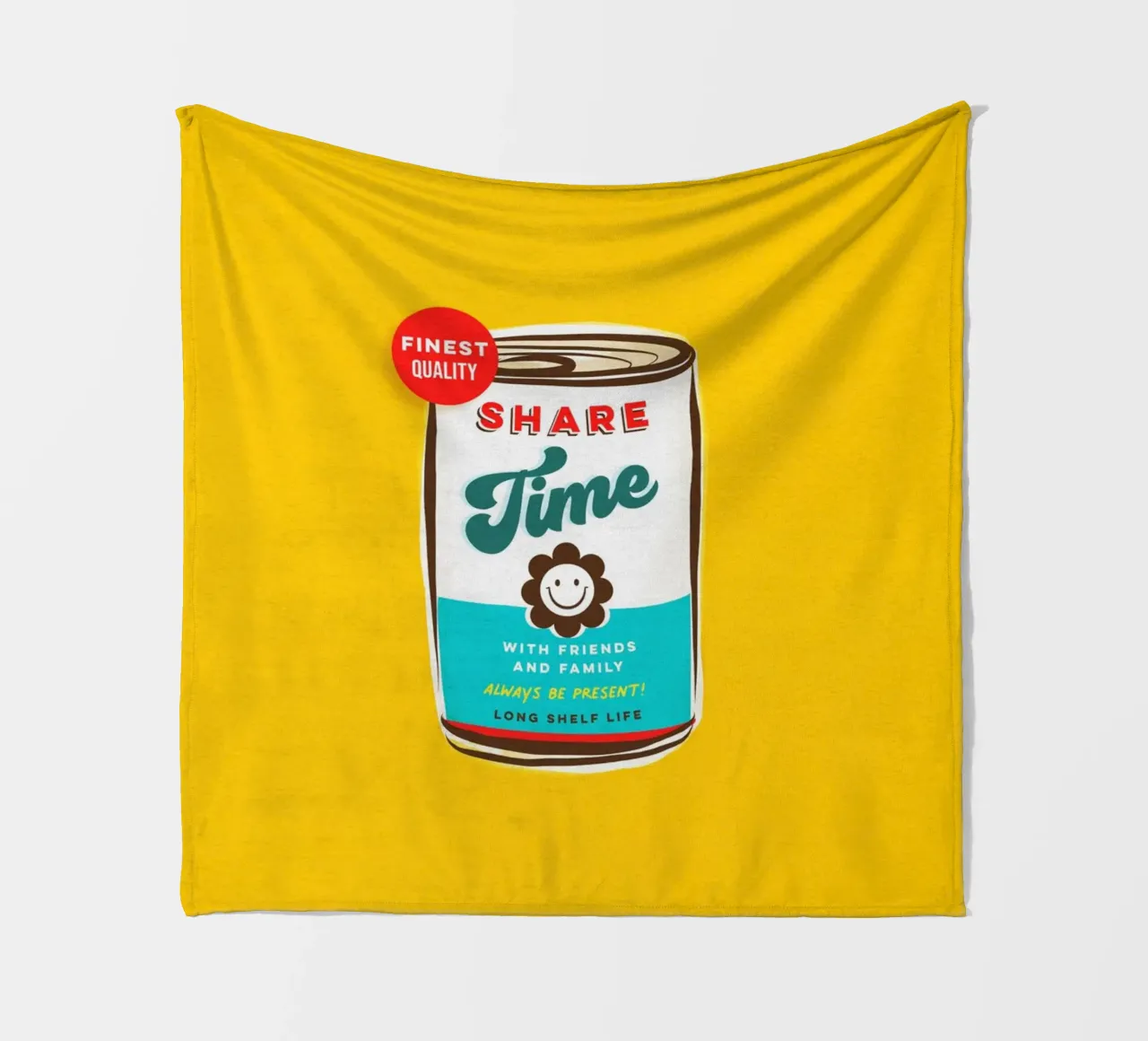Share Time • Always Be Present Typographic 'can art' fleece blanket by Dominique Vari Words