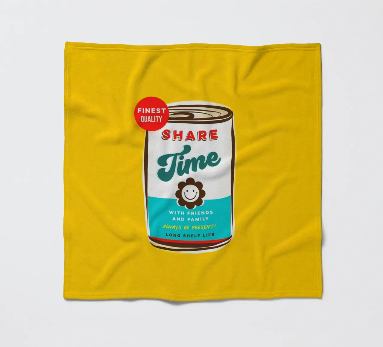 Share Time • Always Be Present Typographic 'can art' fleece blanket by Dominique Vari Words