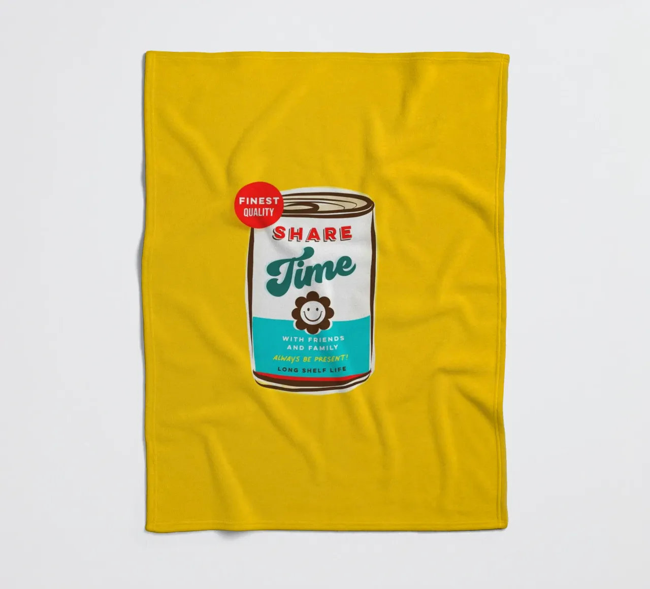 Share Time • Always Be Present Typographic 'can art' fleece blanket by Dominique Vari Words