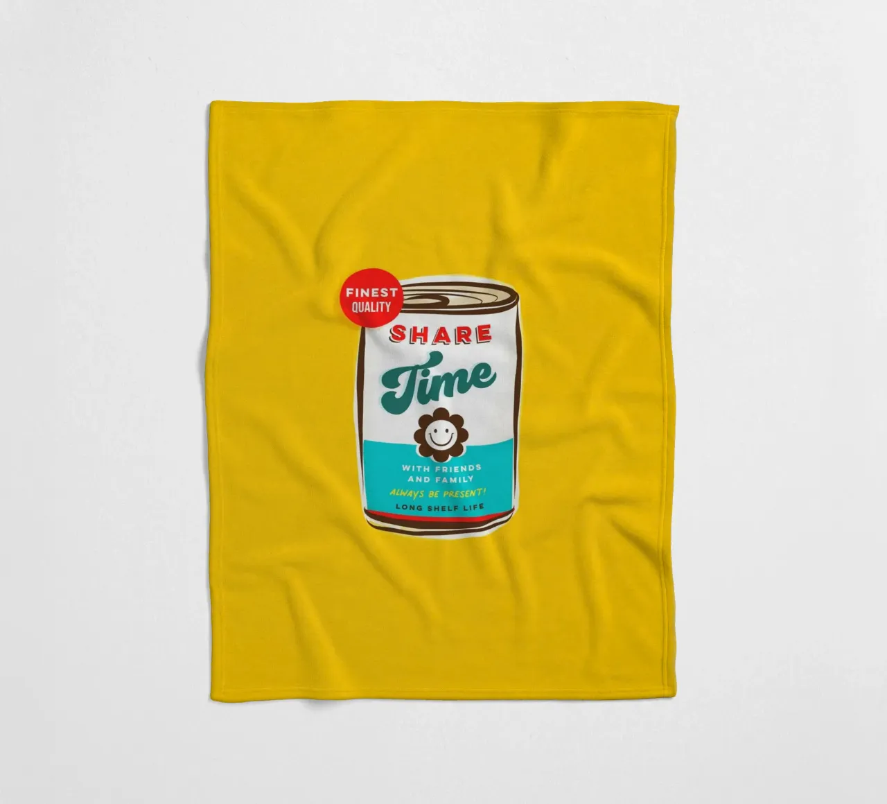 Share Time • Always Be Present Typographic 'can art' fleece blanket by Dominique Vari Words