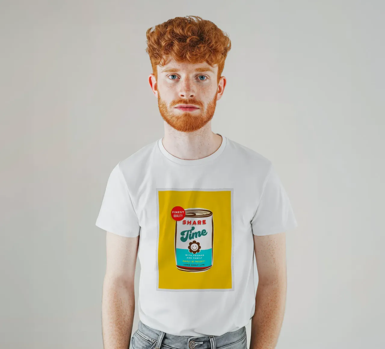 Share Time • Always Be Present Typographic 'can art' t-shirt by Dominique Vari Words