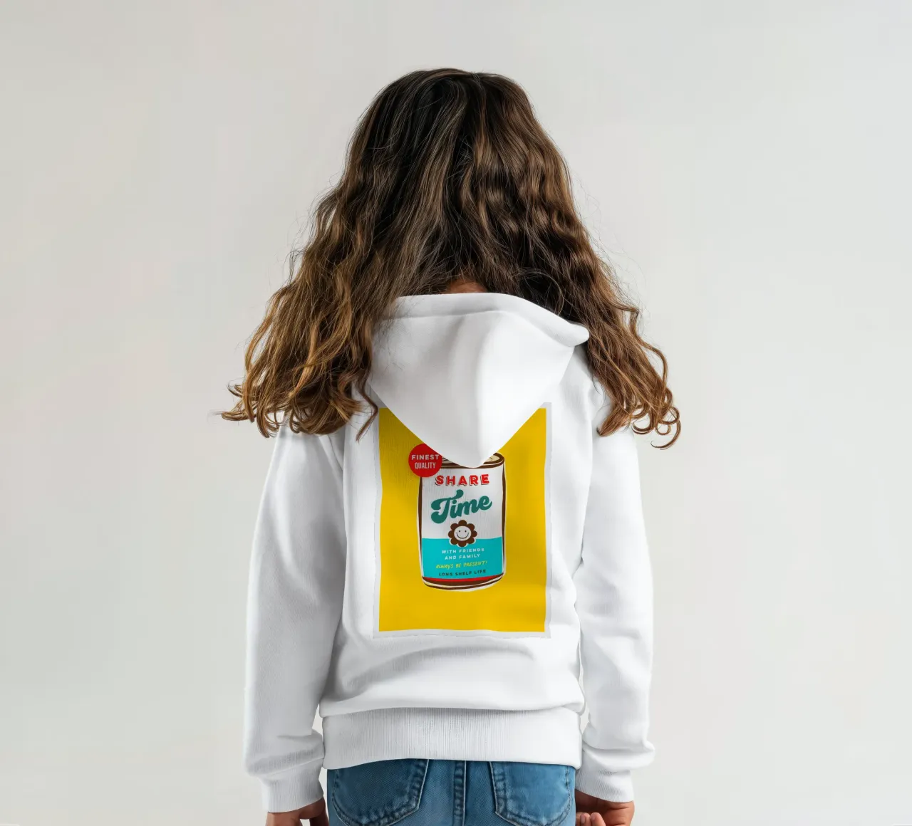 Share Time • Always Be Present Typographic 'can art' kids hoodie by Dominique Vari Words