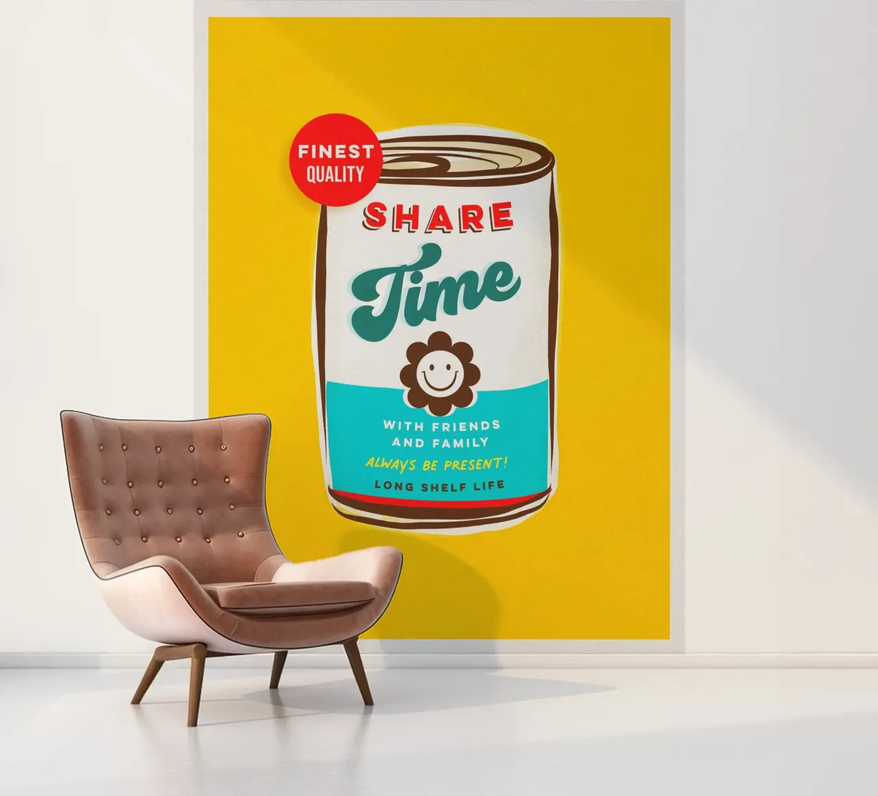 Share Time • Always Be Present Typographic 'can art' photo wallpaper by Dominique Vari Words