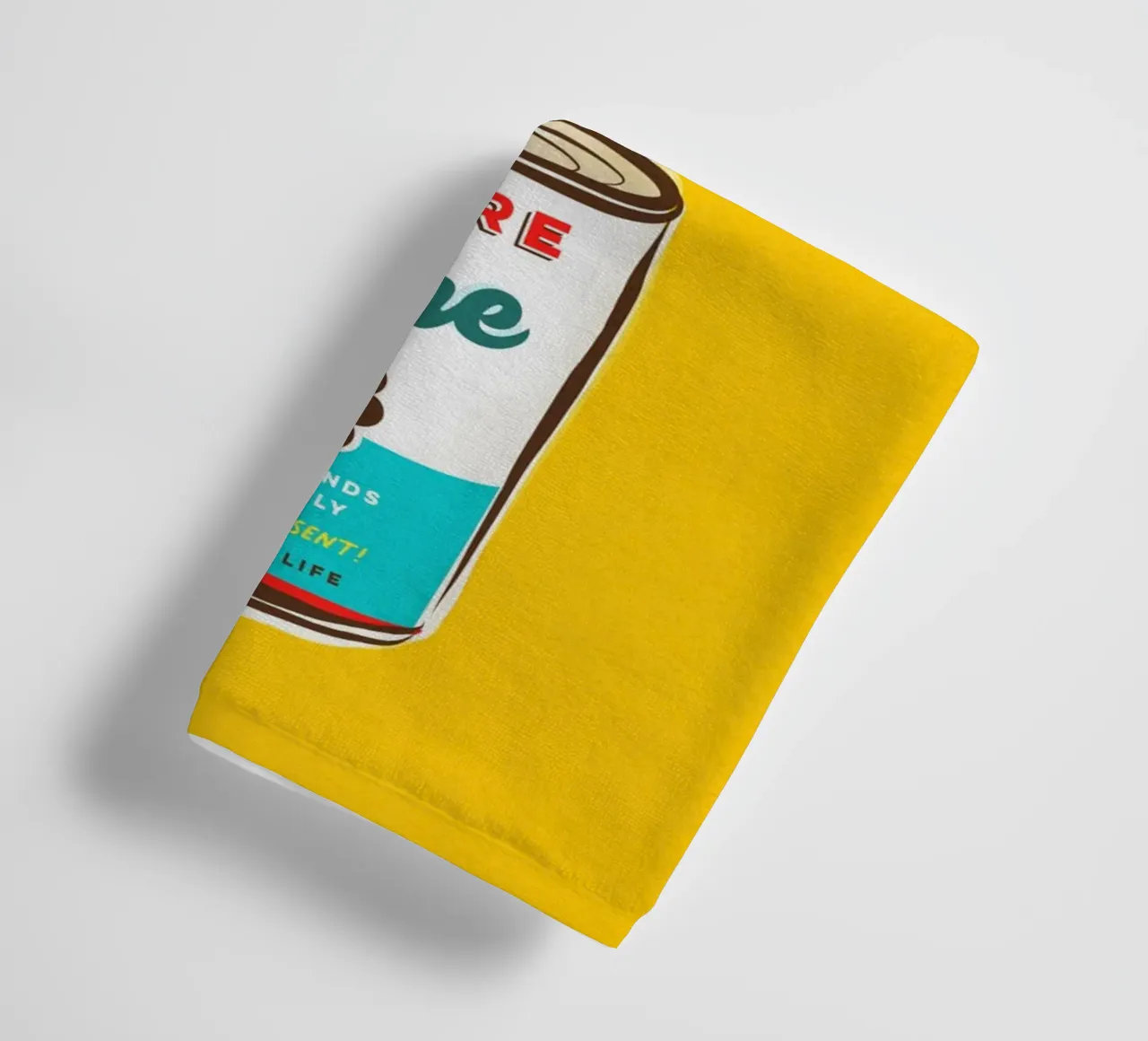 Share Time • Always Be Present Typographic 'can art' towel by Dominique Vari Words