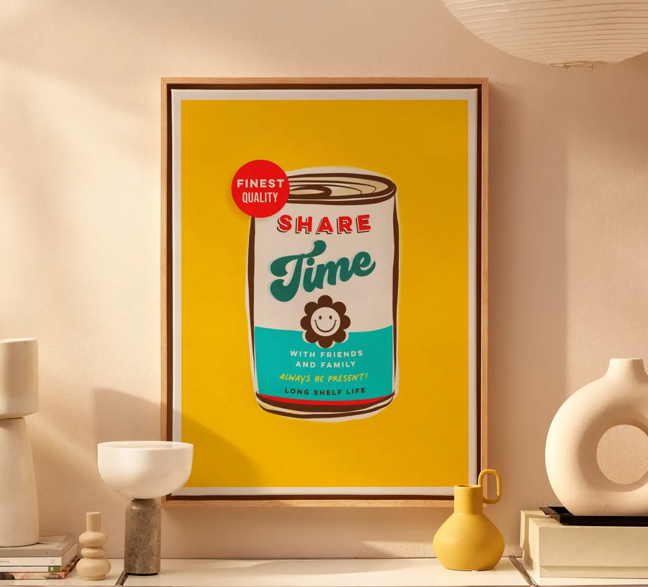 Share Time • Always Be Present Typographic 'can art' canvas by Dominique Vari Words