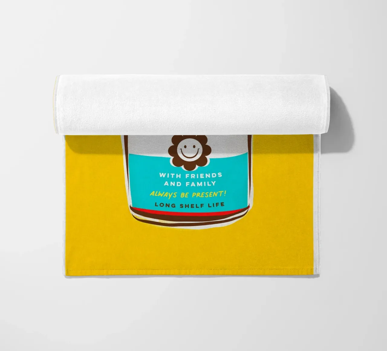 Share Time • Always Be Present Typographic 'can art' beach towel by Dominique Vari Words