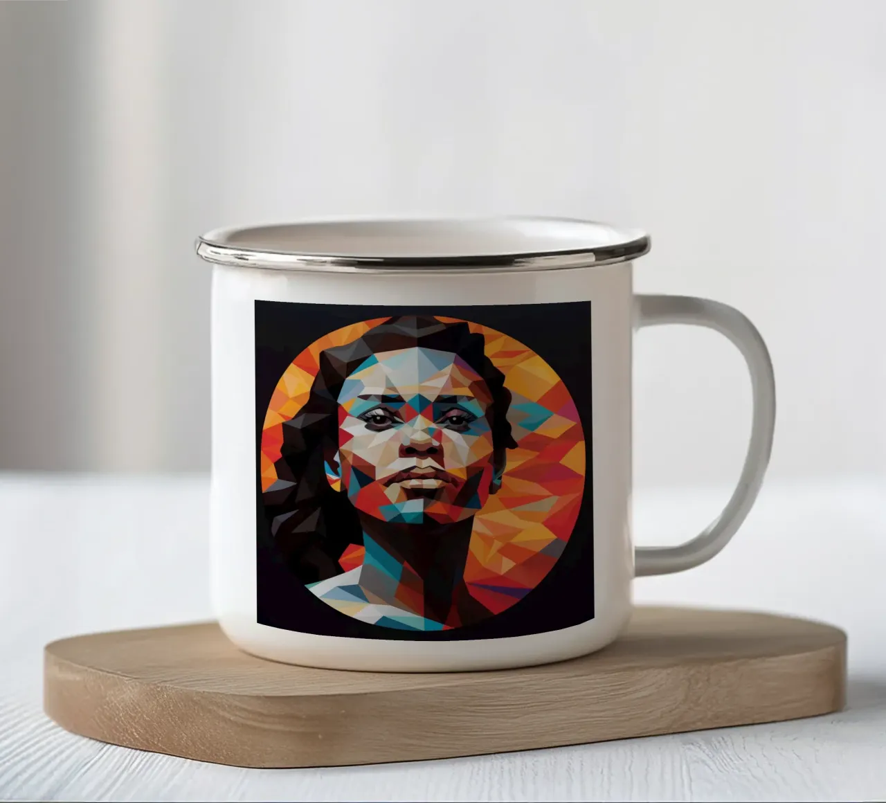 Geometrische Australische Aboriginal Vrouw emaille mok van Artful Muse