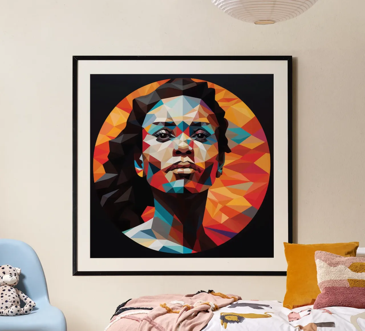 Donna aborigena australiana geometrica poster da Artful Muse