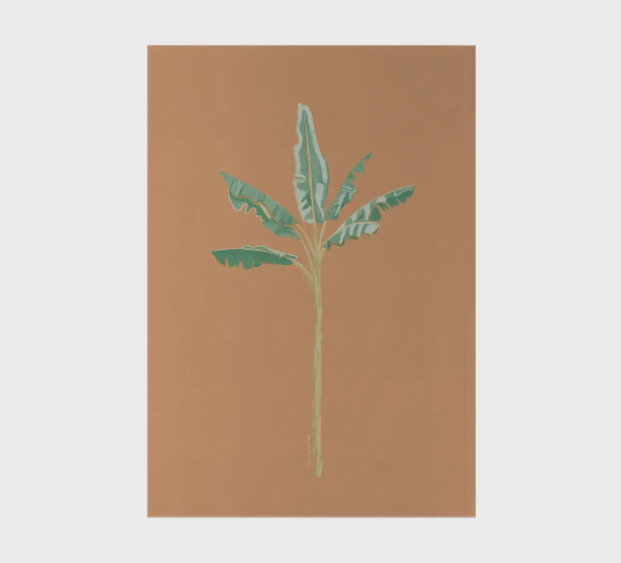 Banana Tree Illustration with Peach Background notebook by This Wild Soul - Illustration