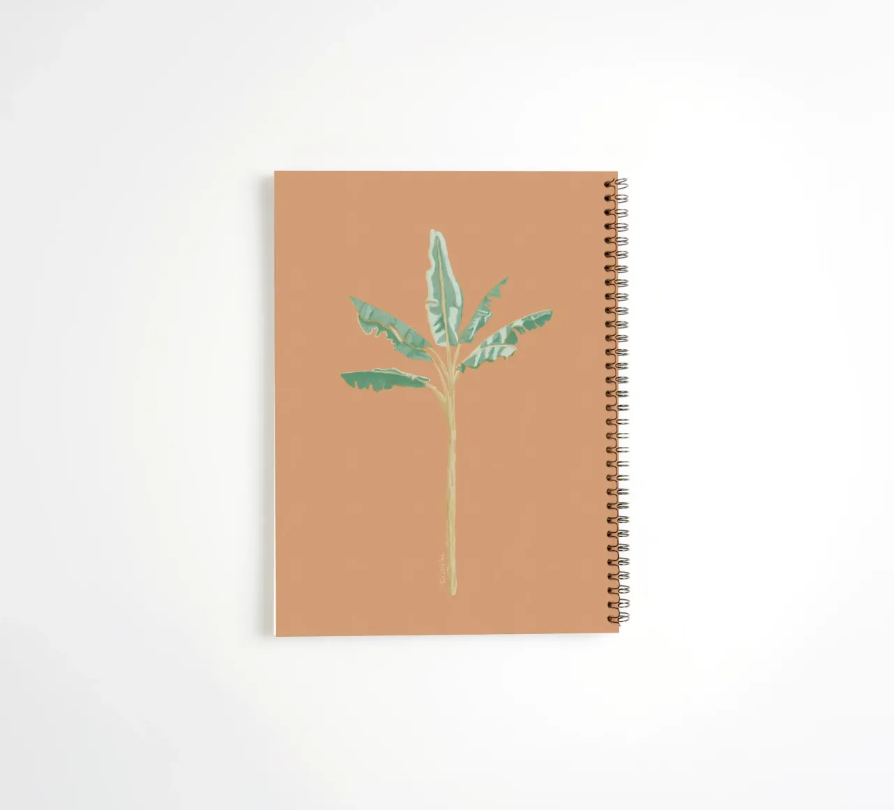 Banana Tree Illustration with Peach Background spiral notebook by This Wild Soul - Illustration