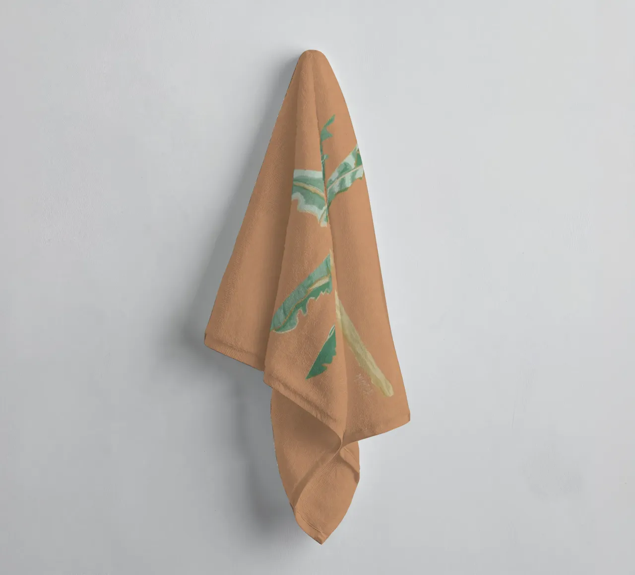 Banana Tree Illustration with Peach Background towel by This Wild Soul - Illustration