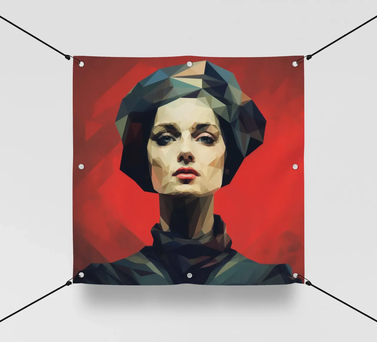 Donna belga geometrica telo in pvc da Artful Muse