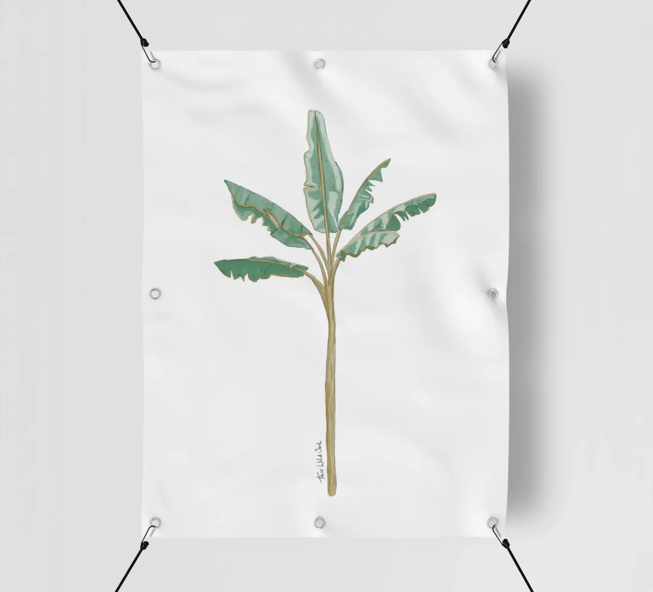 Albero di banane illustrazione vintage boho telo in pvc da This Wild Soul - Illustration