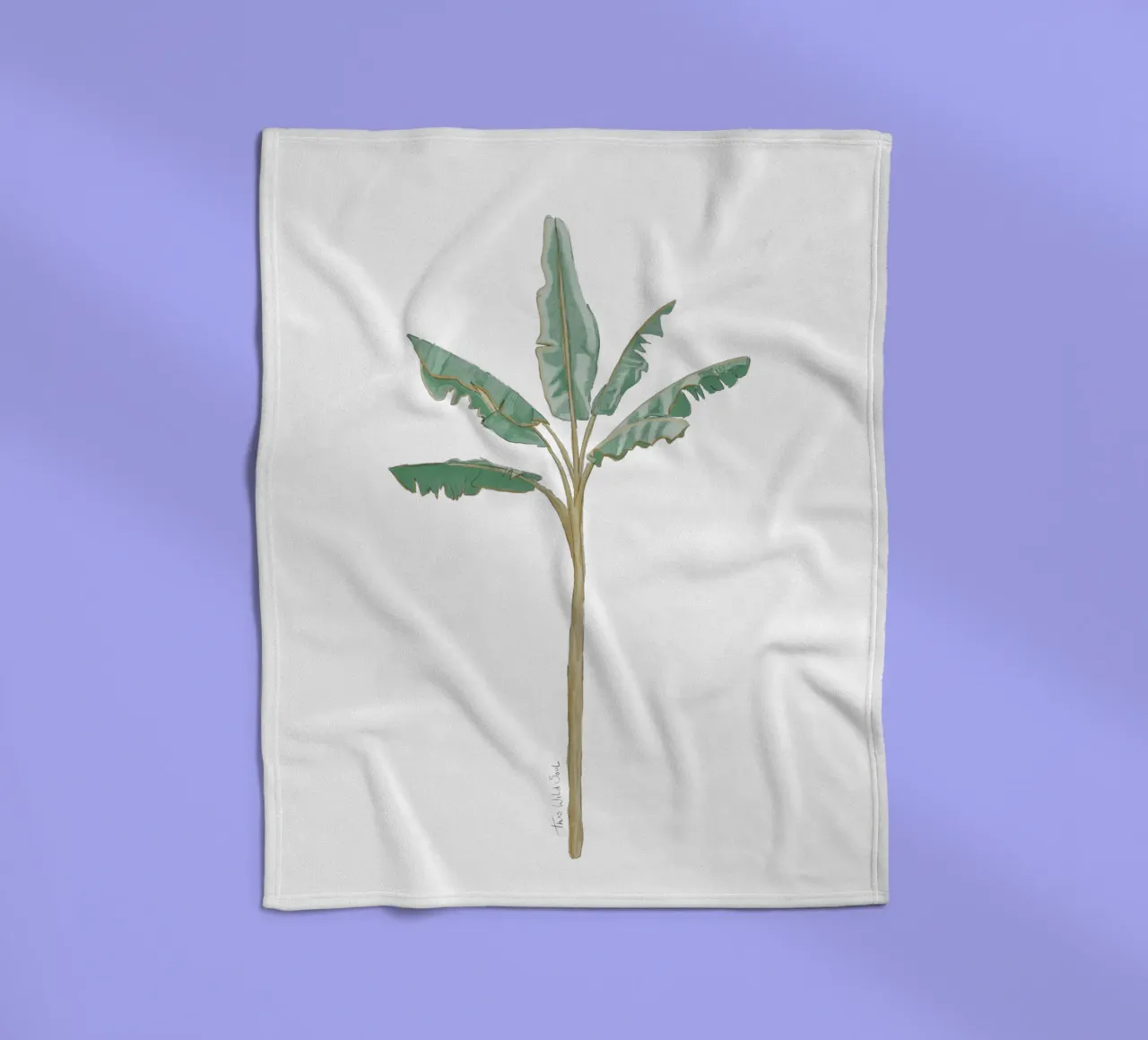 Albero di banane illustrazione vintage boho coperta in pile da This Wild Soul - Illustration