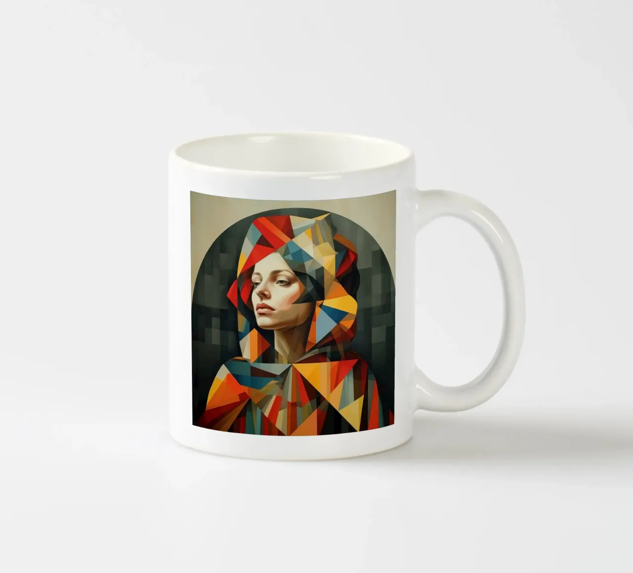 Donna belga geometrica tazza in ceramica da Artful Muse