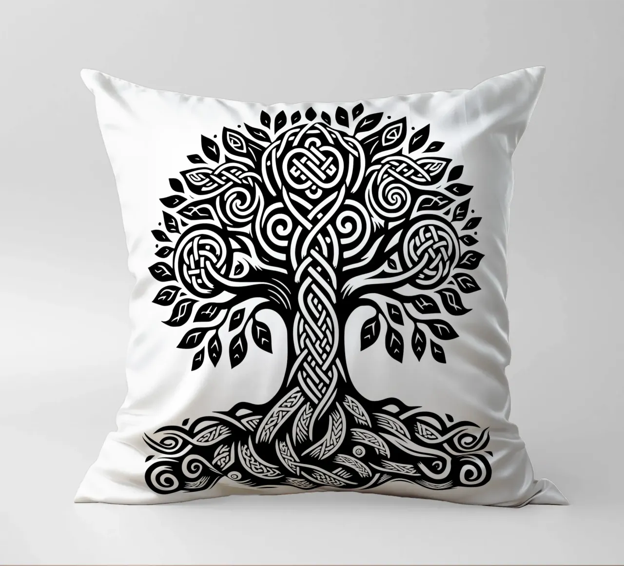 Albero della vita in bianco e nero cuscino da Spiritual Touch